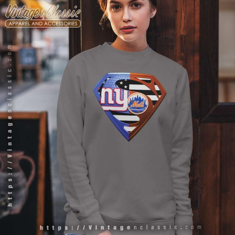 New York Giants And New York Mets Superman Sweatshirt New York Giants And New York Mets Superman Sweatshirt