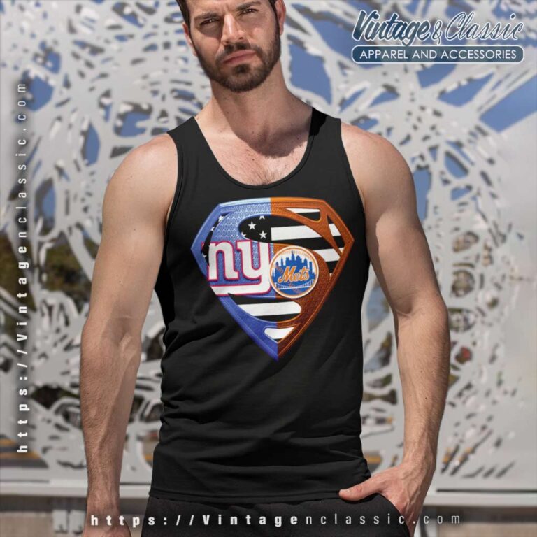 New York Giants And New York Mets Superman Tank Top Racerback New York Giants And New York Mets Superman Tank Top Racerback