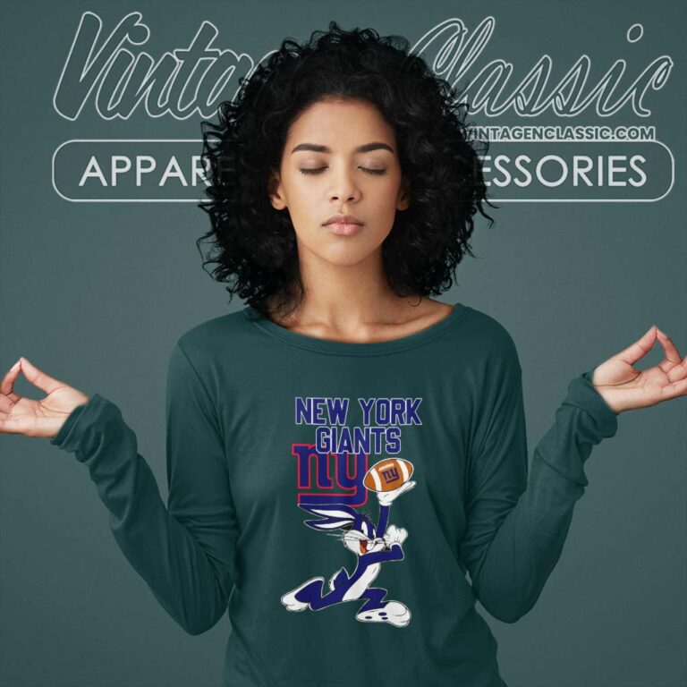 New York Giants Bunny Football Long Sleeve Tee New York Giants Bunny Football Long Sleeve Tee