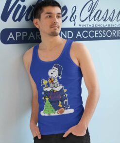 New York Giants Christmas Snoopy Woodstock Tank Top Racerback