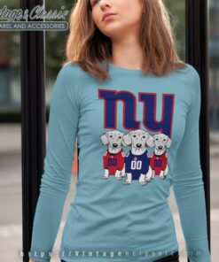New York Giants Dachshund Dogs Long Sleeve Tee