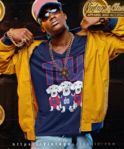 New York Giants Dachshund Dogs V Neck TShirt