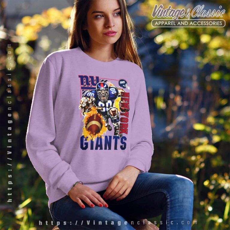 New York Giants Rush Flaming Football Sweatshirt New York Giants Rush Flaming Football Sweatshirt