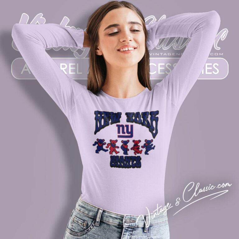 New York Giants Grateful Dead Dancing Bears Long Sleeve Tee New York Giants Grateful Dead Dancing Bears Long Sleeve Tee