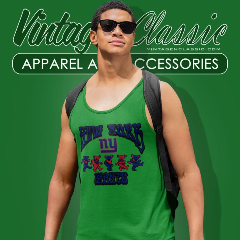 New York Giants Grateful Dead Dancing Bears Tank Top Racerback New York Giants Grateful Dead Dancing Bears Tank Top Racerback