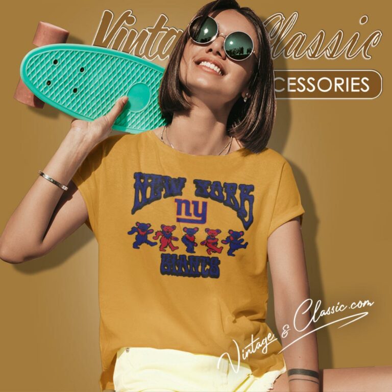 New York Giants Grateful Dead Dancing Bears Women T Shirt New York Giants Grateful Dead Dancing Bears Women T Shirt