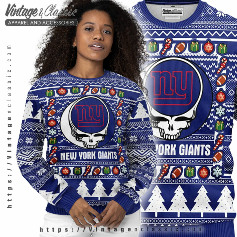 New York Giants Grateful Dead Ugly Sweater Women Ugly Sweater New York Giants Grateful Dead Ugly Sweater Women Ugly Sweater