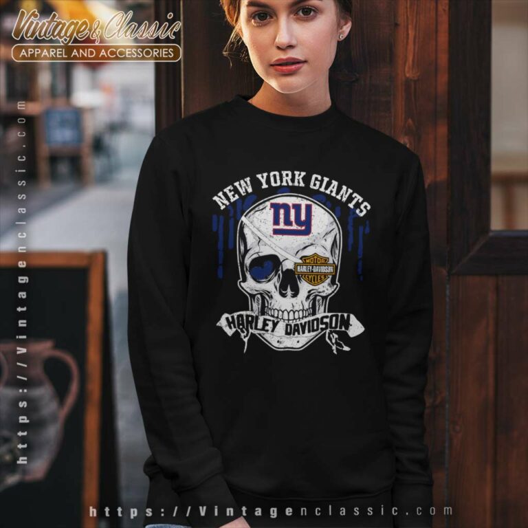 New York Giants Harley Davidson Skull Sweatshirt New York Giants Harley Davidson Skull Sweatshirt