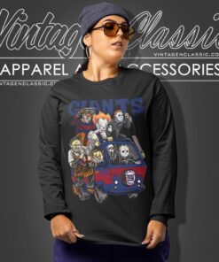 New York Giants Horror Movies Characters Halloween Shirt Long Sleeve Tee