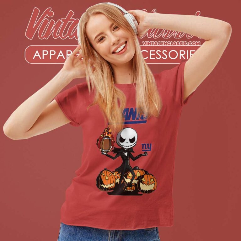 New York Giants Jack Skellington Halloween Women TShirt New York Giants Jack Skellington Halloween Women TShirt