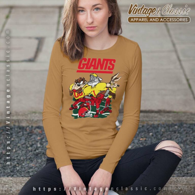 New York Giants Looney Tunes Taz Funny Nfl Football Long Sleeve Tee New York Giants Looney Tunes Taz Funny Nfl Football Long Sleeve Tee