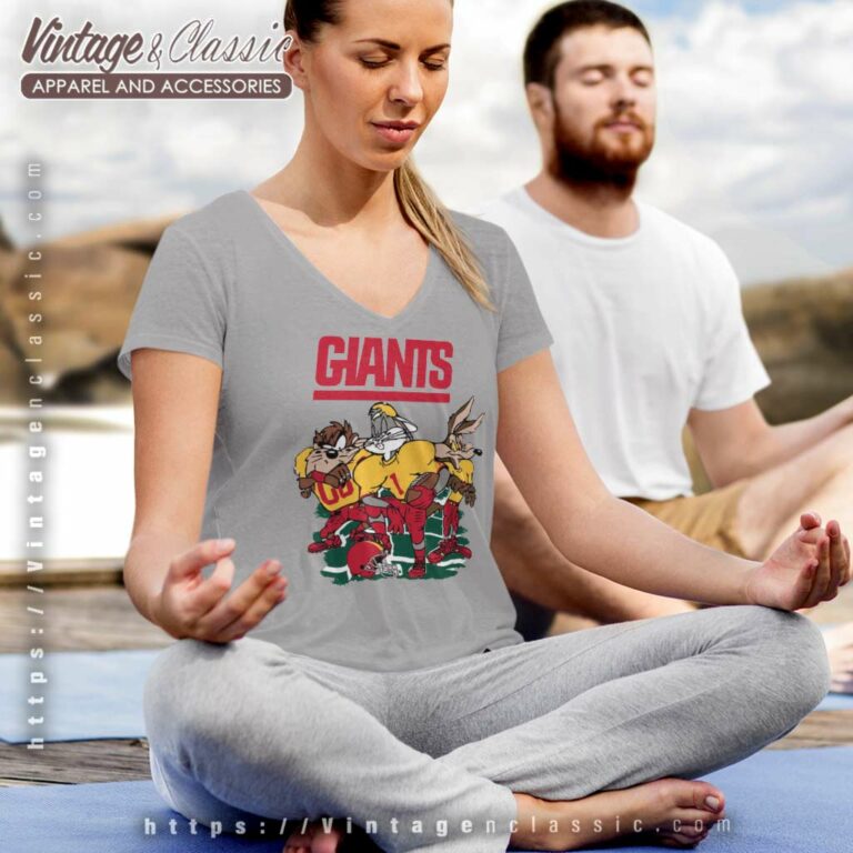 New York Giants Looney Tunes Taz Funny Nfl Football V Neck TShirt New York Giants Looney Tunes Taz Funny Nfl Football V Neck TShirt