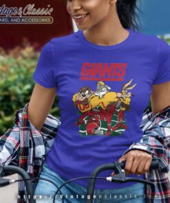 New York Giants Looney Tunes Taz Funny Nfl Football Women TShirt