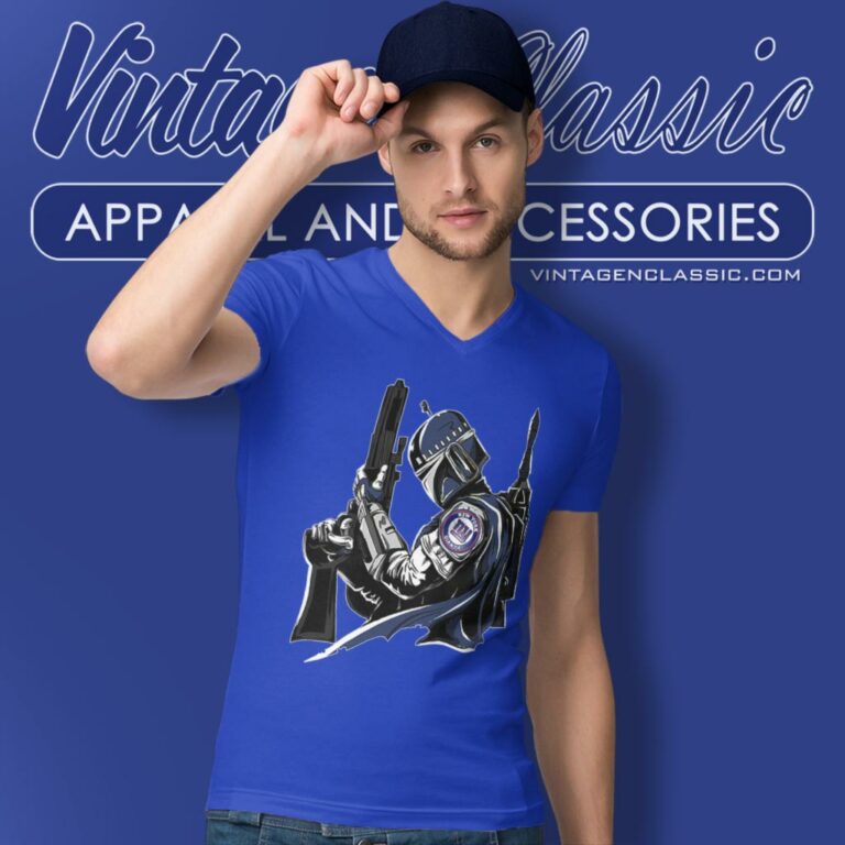 New York Giants Mandalorian Star Wars V Neck TShirt New York Giants Mandalorian Star Wars V Neck TShirt