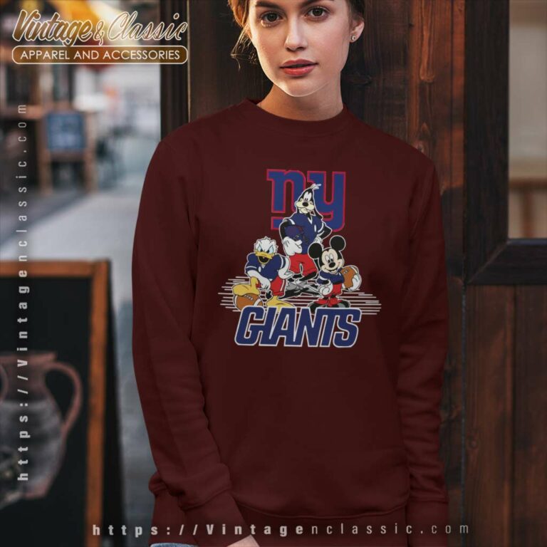 New York Giants Mickey Mouse Goofy Donald Duck Football Sweatshirt New York Giants Mickey Mouse Goofy Donald Duck Football Sweatshirt