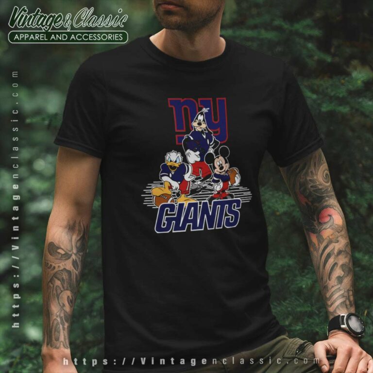 New York Giants Mickey Mouse Goofy Donald Duck Football T Shirt New York Giants Mickey Mouse Goofy Donald Duck Football T Shirt