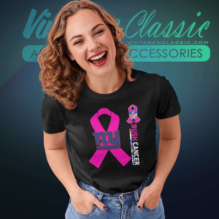 New York Giants Nfl Crush Cancer 2023 Women TShirt New York Giants Nfl Crush Cancer 2023 Women TShirt