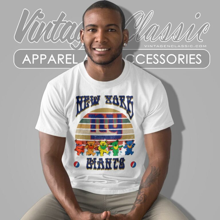 New York Giants Nfl Grateful Dancing Bears Retro T Shirt New York Giants Nfl Grateful Dancing Bears Retro T Shirt