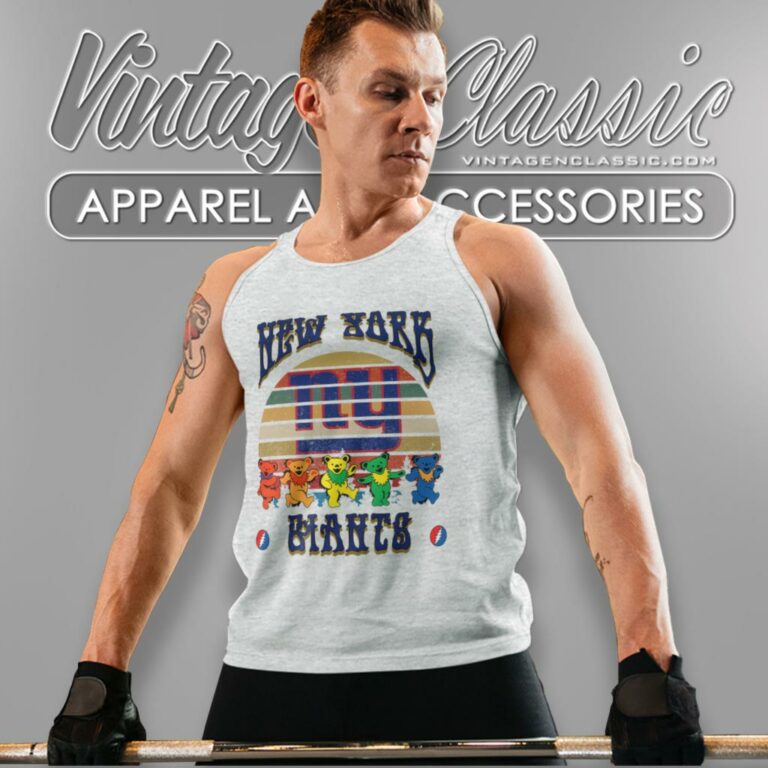 New York Giants Nfl Grateful Dancing Bears Retro Tank Top Racerback New York Giants Nfl Grateful Dancing Bears Retro Tank Top Racerback