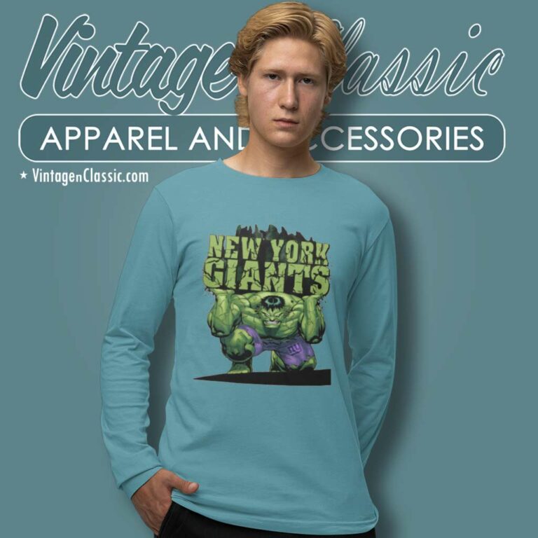 New York Giants Nfl Hulk Avengers Long Sleeve Tee New York Giants Nfl Hulk Avengers Long Sleeve Tee