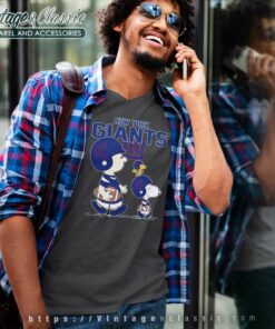 New York Giants Nfl Lets Play Football Together Snoopy V Neck TShirt