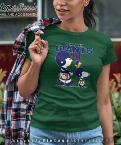 New York Giants Nfl Lets Play Football Together Snoopy Women TShirt