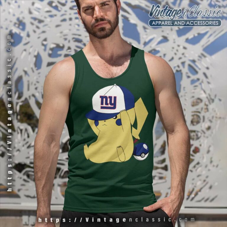 New York Giants Pikachu Nfl Football Tank Top Racerback New York Giants Pikachu Nfl Football Tank Top Racerback