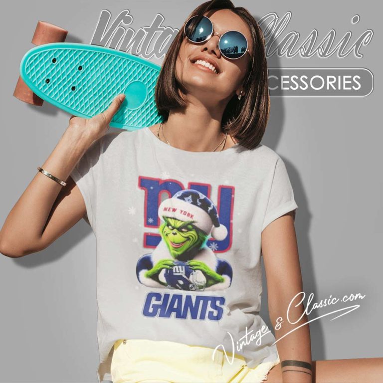 New York Giants Santa Grinch Christmas Love Women TShirt New York Giants Santa Grinch Christmas Love Women TShirt