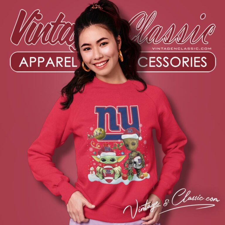 New York Giants Shirt Baby Yoda And Groot Santa Christmas Sweatshirt New York Giants Shirt Baby Yoda And Groot Santa Christmas Sweatshirt