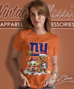 New York Giants Shirt Baby Yoda And Groot Santa Christmas Women T Shirt