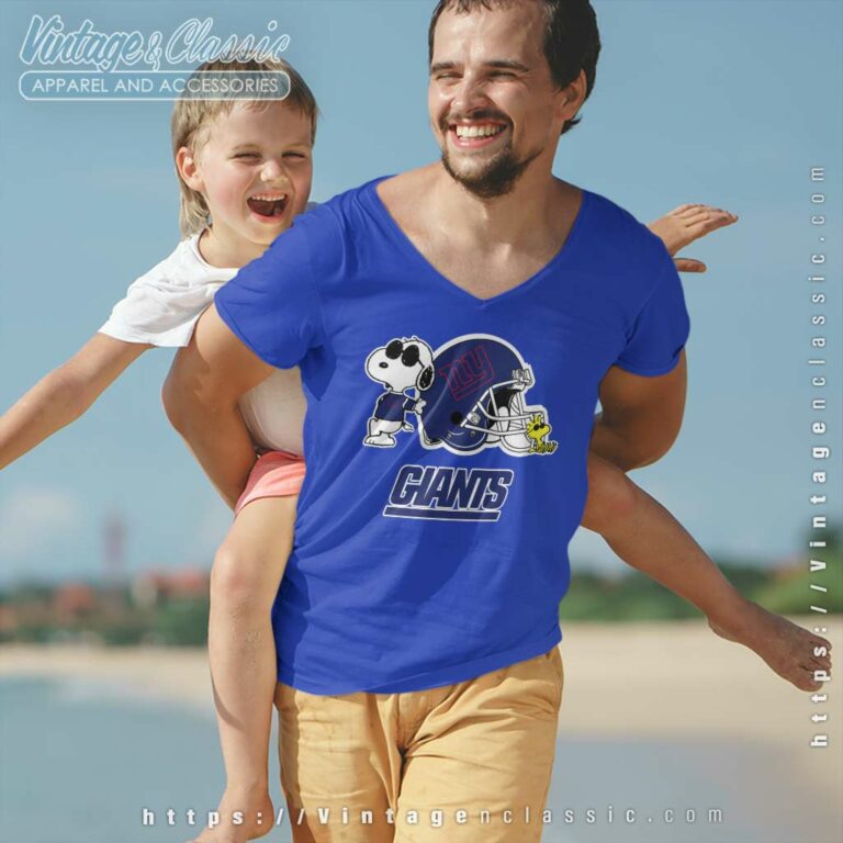New York Giants Snoopy And Woodstock Helmet V Neck TShirt New York Giants Snoopy And Woodstock Helmet V Neck TShirt