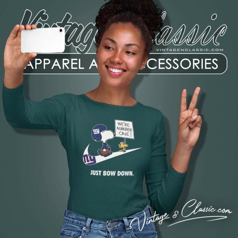 New York Giants Snoopy Are Number One Shirt Nike Just Bow Down Long Sleeve Tee New York Giants Snoopy Are Number One Shirt Nike Just Bow Down Long Sleeve Tee