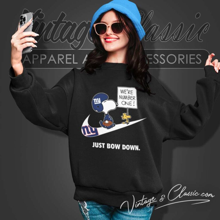 New York Giants Snoopy Are Number One Shirt Nike Just Bow Down Sweatshirt New York Giants Snoopy Are Number One Shirt Nike Just Bow Down Sweatshirt