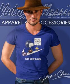 New York Giants Snoopy Are Number One Shirt Nike Just Bow Down V Neck TShirt