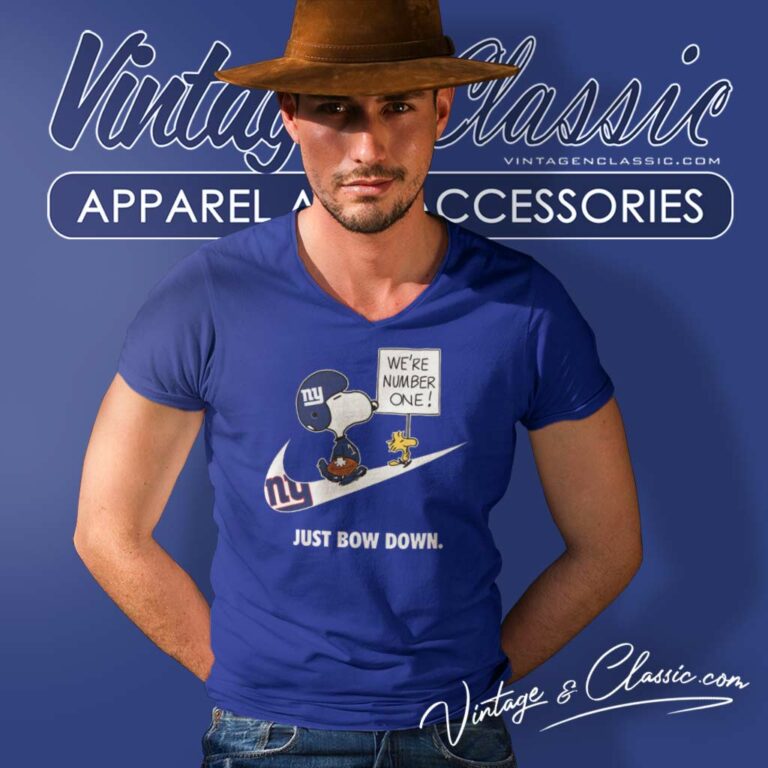 New York Giants Snoopy Are Number One Shirt Nike Just Bow Down V Neck TShirt New York Giants Snoopy Are Number One Shirt Nike Just Bow Down V Neck TShirt