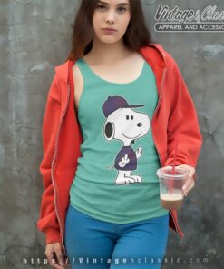 New York Giants Snoopy Double Middle Fingers Fck You Tank Top Racerback