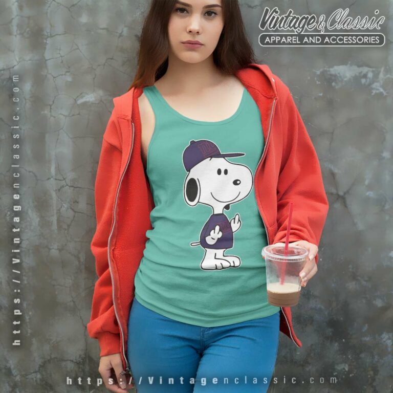 New York Giants Snoopy Double Middle Fingers Fck You Tank Top Racerback New York Giants Snoopy Double Middle Fingers Fck You Tank Top Racerback