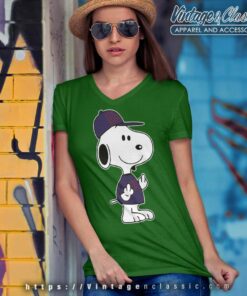 New York Giants Snoopy Double Middle Fingers Fck You V Neck TShirt