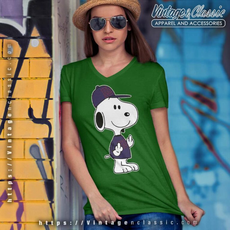 New York Giants Snoopy Double Middle Fingers Fck You V Neck TShirt New York Giants Snoopy Double Middle Fingers Fck You V Neck TShirt