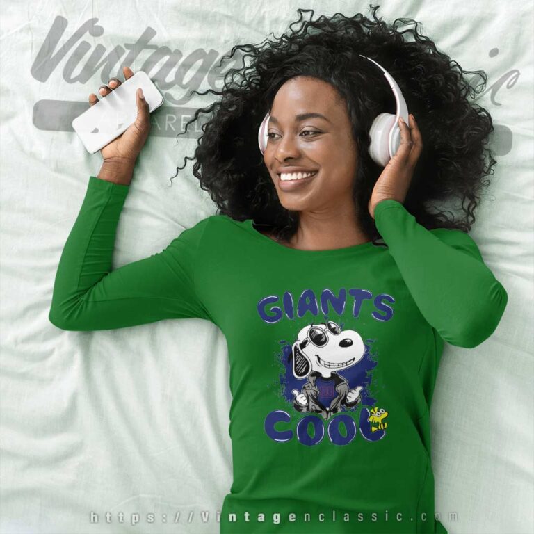 New York Giants Snoopy Joe Cool Long Sleeve Tee New York Giants Snoopy Joe Cool Long Sleeve Tee