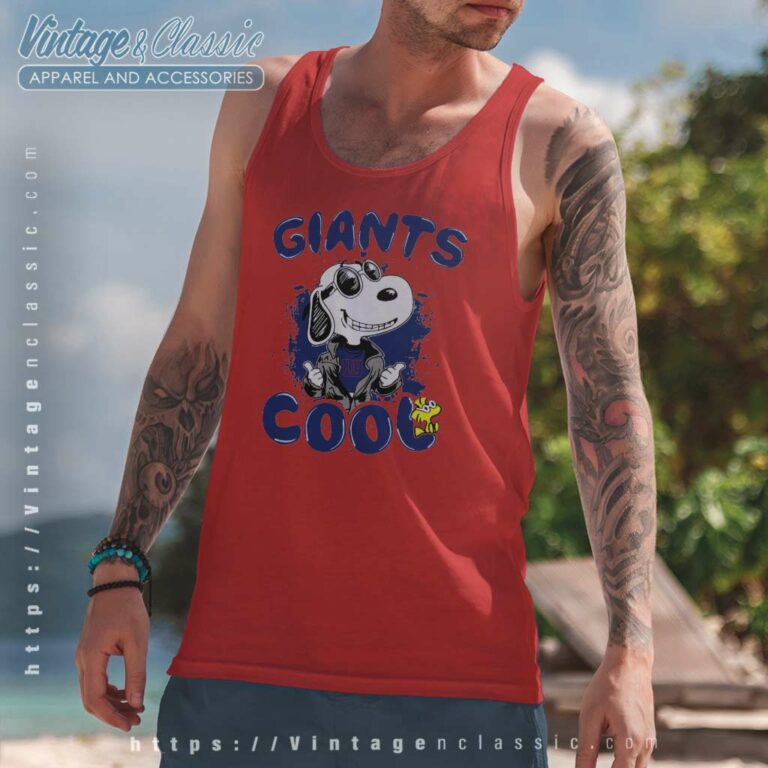 New York Giants Snoopy Joe Cool Tank Top Racerback New York Giants Snoopy Joe Cool Tank Top Racerback