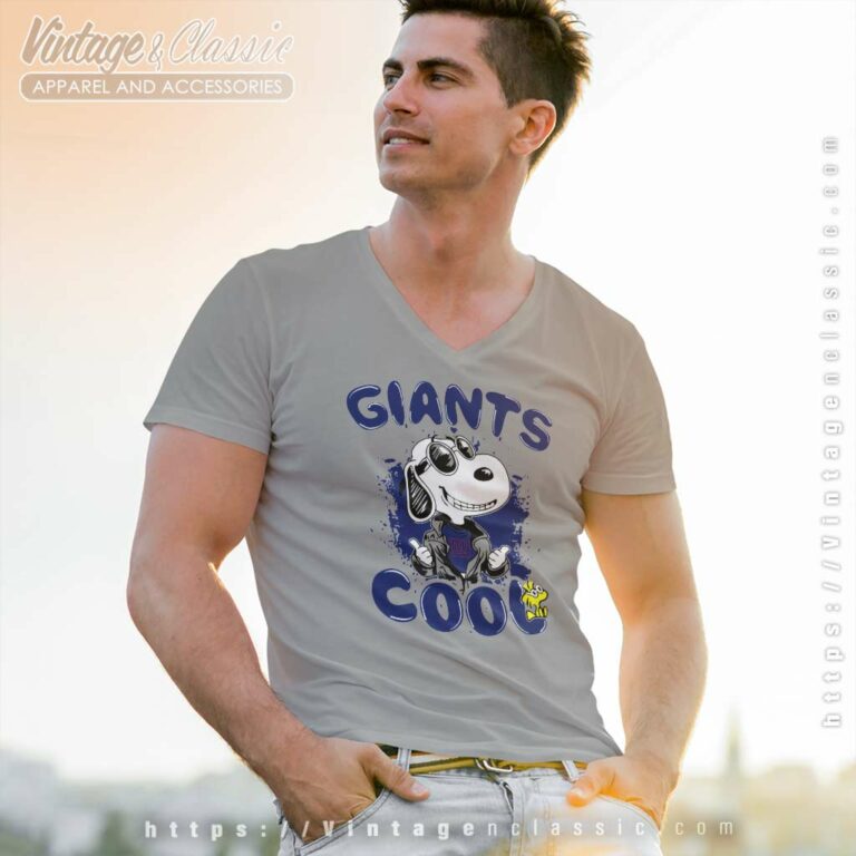 New York Giants Snoopy Joe Cool V Neck TShirt New York Giants Snoopy Joe Cool V Neck TShirt