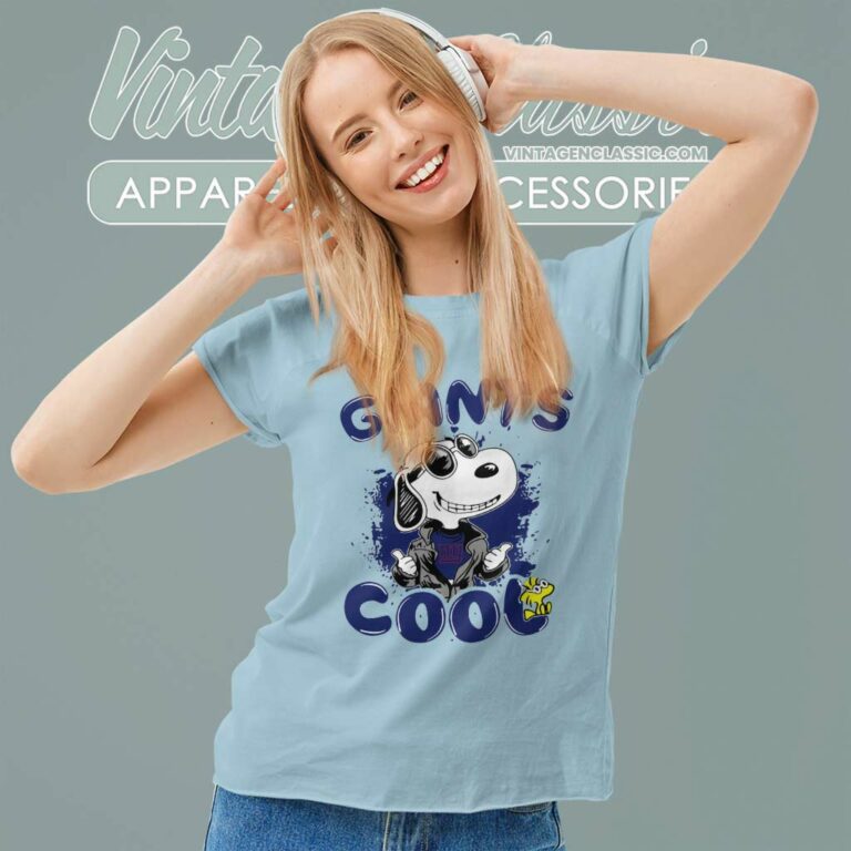 New York Giants Snoopy Joe Cool Women TShirt New York Giants Snoopy Joe Cool Women TShirt