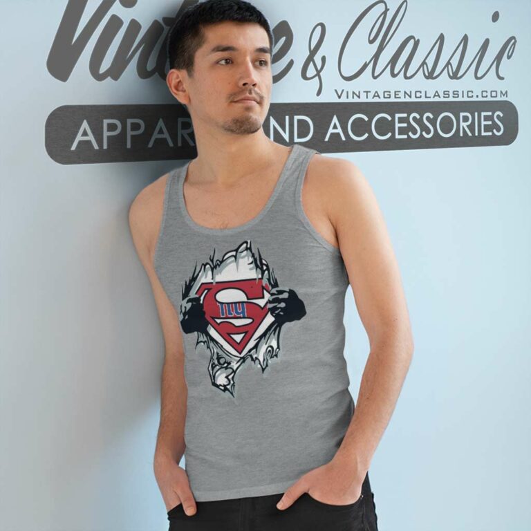 New York Giants Superman Logo Tank Top Racerback New York Giants Superman Logo Tank Top Racerback