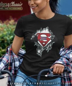 New York Giants Superman Logo Women TShirt