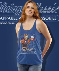 New York Islanders Donald Duck Hockey Shirt Tank Top Racerback