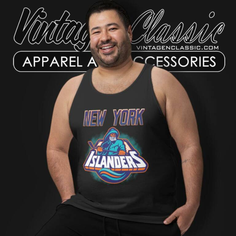 New York Islanders Fisherman Retro Nhl Tank Top Racerback New York Islanders Fisherman Retro Nhl Tank Top Racerback