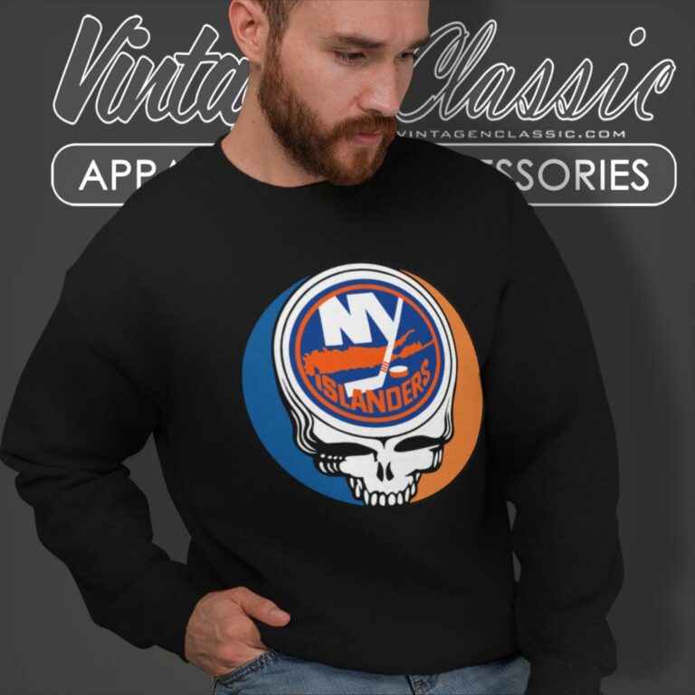 New York Islanders Grateful Dead Steal Your Face Sweatshirt New York Islanders Grateful Dead Steal Your Face Sweatshirt