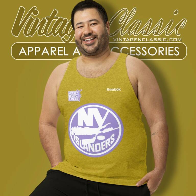 New York Islanders Reebok Hockey Fights Cancer Primary Team Tank Top Racerback New York Islanders Reebok Hockey Fights Cancer Primary Team Tank Top Racerback