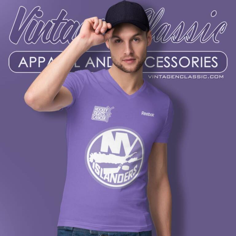 New York Islanders Reebok Hockey Fights Cancer Primary Team V Neck TShirt New York Islanders Reebok Hockey Fights Cancer Primary Team V Neck TShirt
